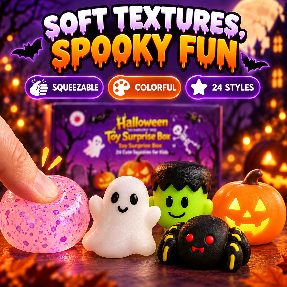 Hot sales🔥24-Piece Halloween Squishy Surprise Box