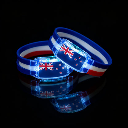 2PCS LED Light Up National Flag Wristbands