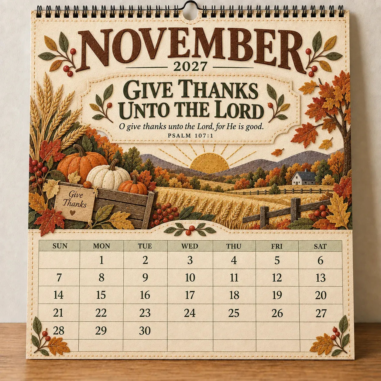 ✝️ 2027 Psalms Wall Calendar | Monthly Scripture & Christian Artwork