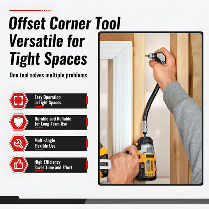 90-Degree Right Angle Drill Attachment, Swivel Corner Drill Adapter Tool for Confined Spaces, Heavy-Duty Electric Drill Extension for Furniture, Closets, and Woodworking