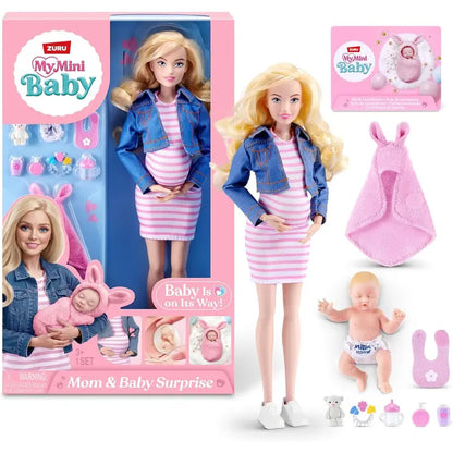Mini Pregnancy Doll Toy With Newborn Baby Accessories