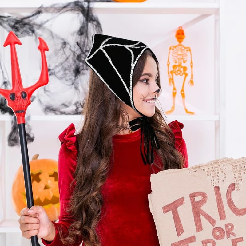 🕷️ Halloween Spider Web Knit Headscarf 🕷️