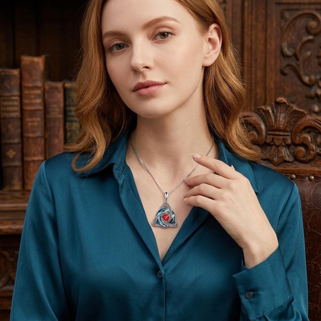 ✨ Birthstone Celtic Trinity Knot Necklace – Meaningful Irish Knot Pendant for Women, Anniversary & Birthday Gift