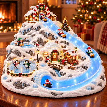 🐧 A Snowy Slide Into Christmas | Lighted Penguin Holiday Village