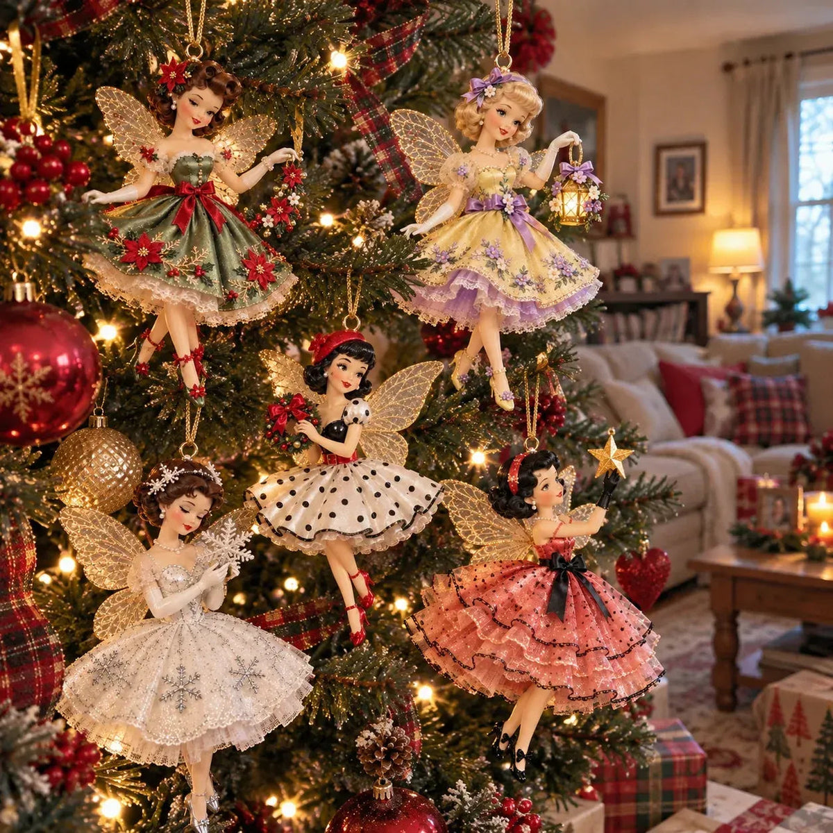 🧚‍♀️Vintage Fairy Christmas Ornaments – A Touch of Old-Fashioned Magic