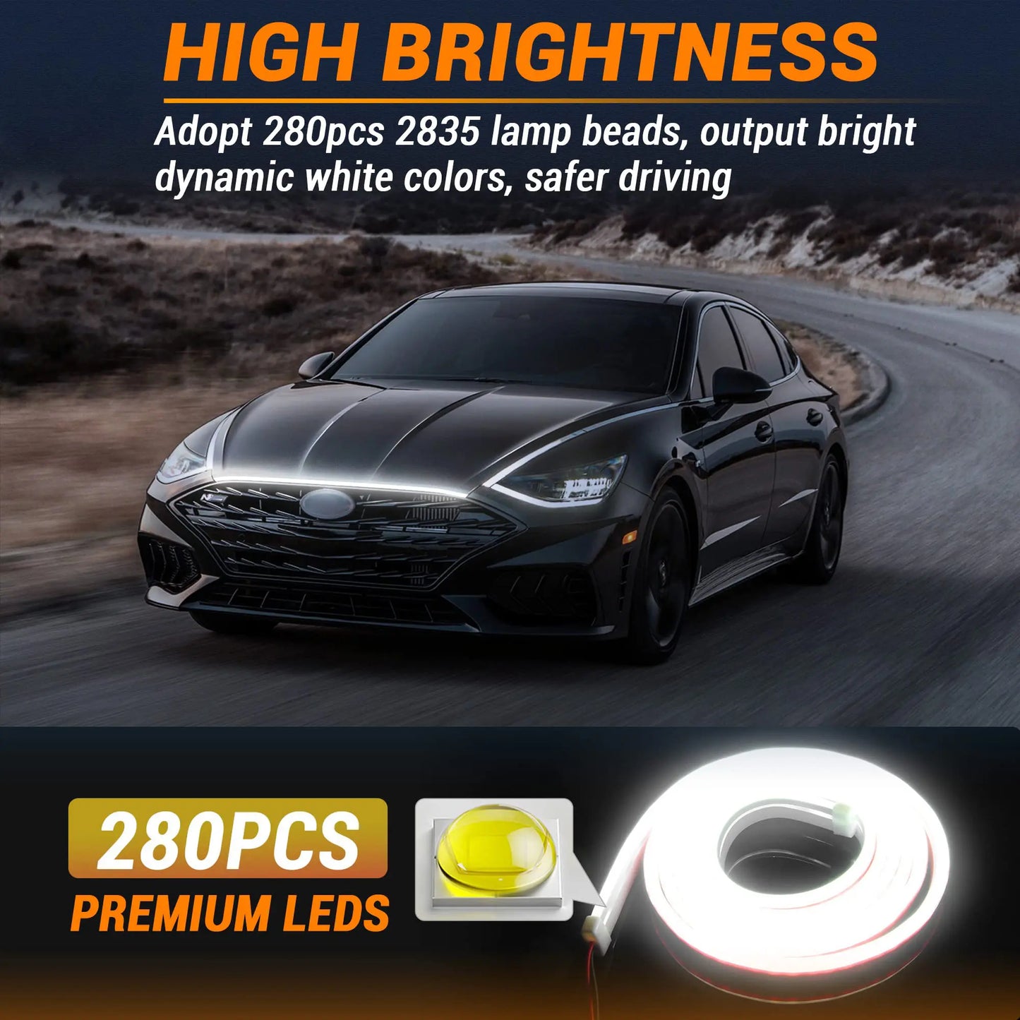 59" High Brightness Automotive Hood Gap LED Strip