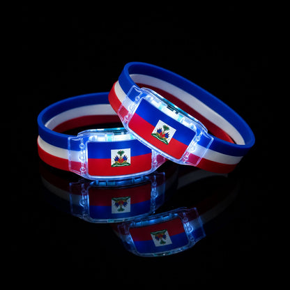 2PCS LED Light Up National Flag Wristbands