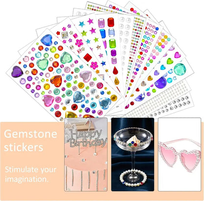 3500pcs Glossy Self-Adhesive Gem Stickers Bedazzling Kit