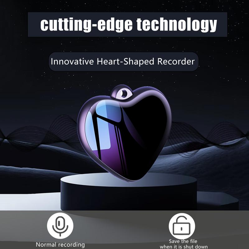 Mini Heart-shaped voice activated hidden necklace recorder