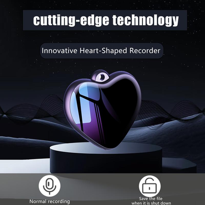 Mini Heart-shaped voice activated hidden necklace recorder