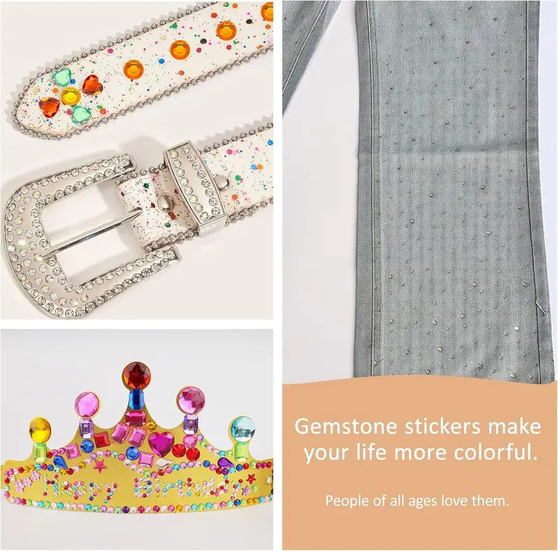 3500pcs Glossy Self-Adhesive Gem Stickers Bedazzling Kit