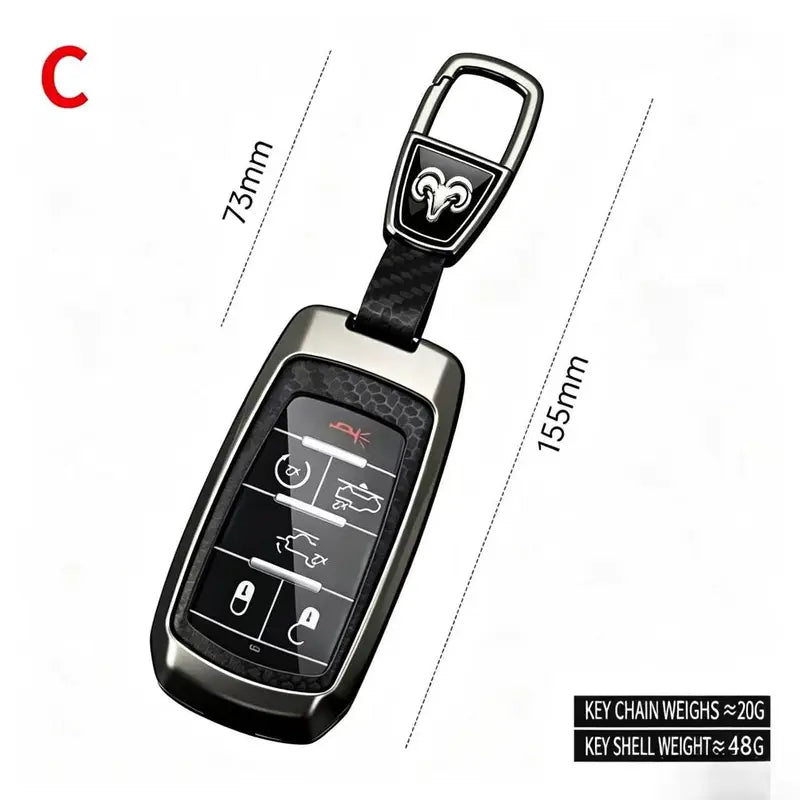for Ram Pickup TRX Pickup Metal and Carbon Fiber Key Case