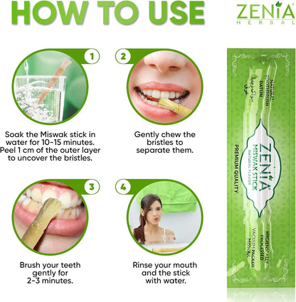 💥Huge Savings 49% OFF｜Thin Zenia Sewak Miswak Natural Toothbrush Sticks, All‑Natural Oral Cleaning Care Sticks