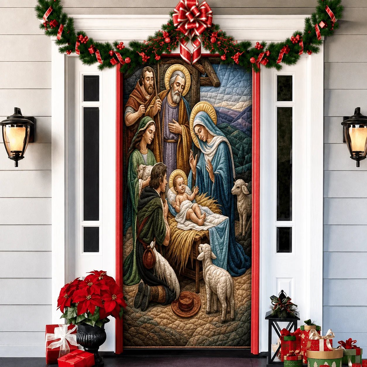🎉🔥Last day with huge discounts!🌟2026 3D Christmas front door decoration