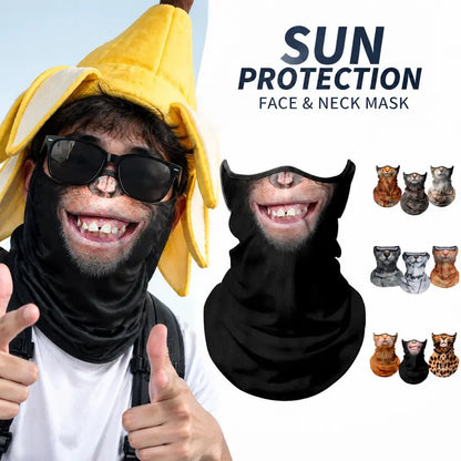 Unisex 3D Animal Print Ice-Silk Tube Neck Gaiter Bandana