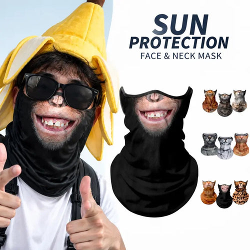 Unisex 3D Animal Print Ice-Silk Tube Neck Gaiter Bandana