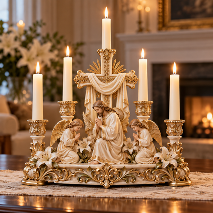 ✨🕯️ Light of His Presence — Sacred Christian Candleholder ✝️🤍
