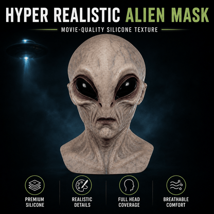 Ultra-Realistic Alien Silicone Mask – Adult Halloween Costume & Cosplay Prop
