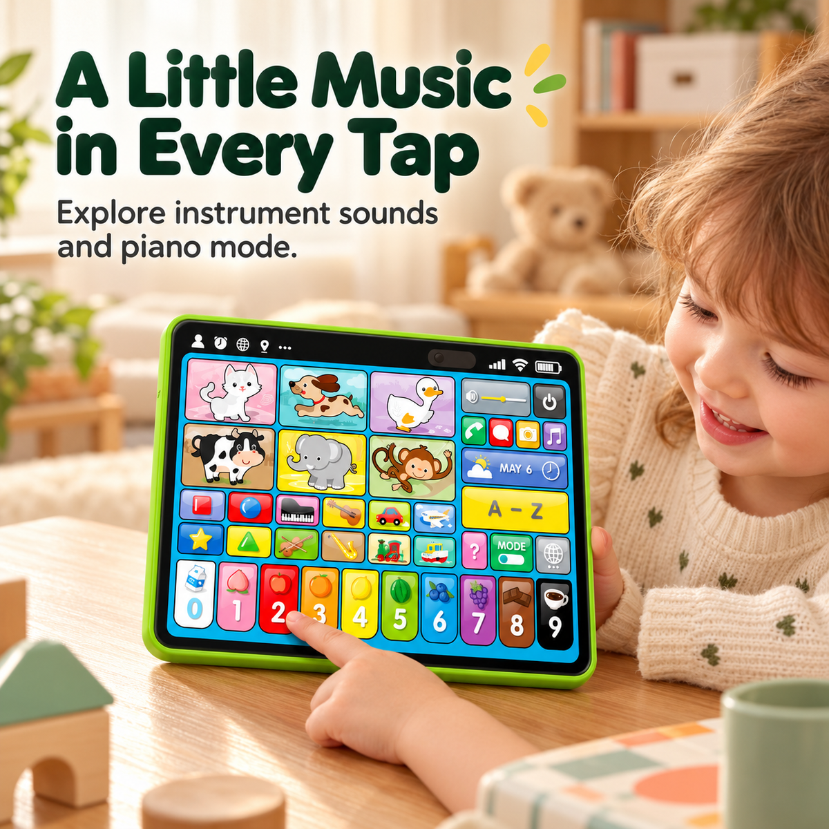 🎁 Trilingual Kids Learning Tablet Toy – English, Spanish & French with Music & Interactive Play– A Colorful Christmas Gift 🎁