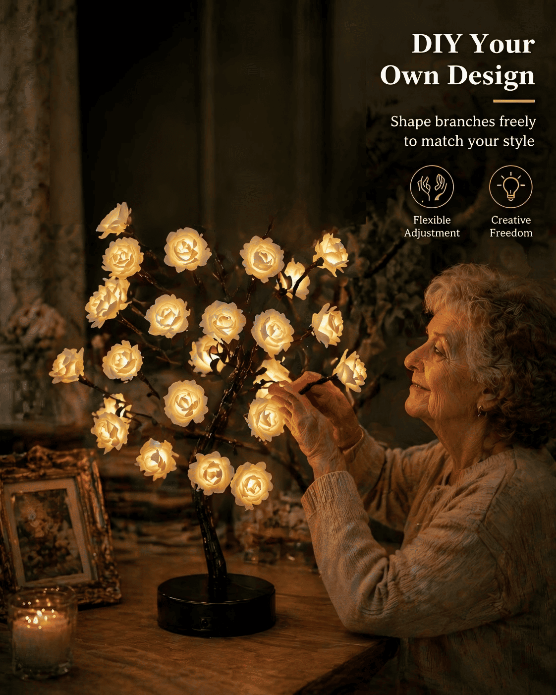 🌹 Romantic LED Rose Tree Light with Remote