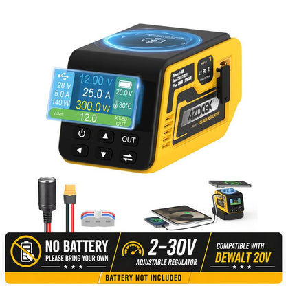 ⚒️Adjustable DC Power Hub for Milwaukee M18 Batteries | XT60, USB-C & Wireless Charging
