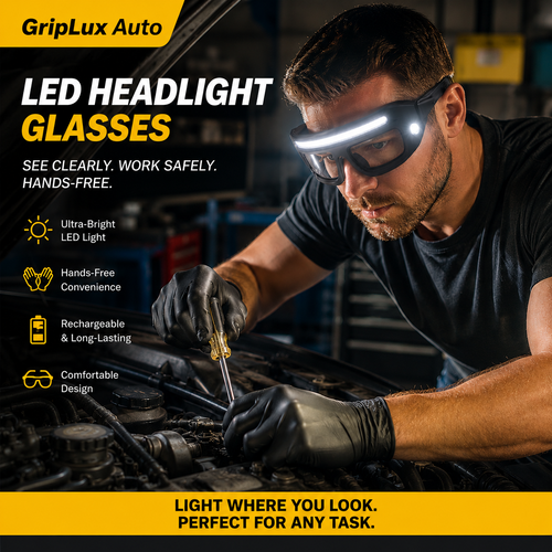 GripLux Auto - LED Headlight Glasses🔦🕶️