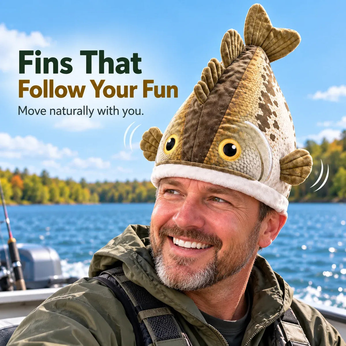 🐟🎣Funny Fish Head Hat—— The Hat That Turns Any Fishing Day Into the Group Photo