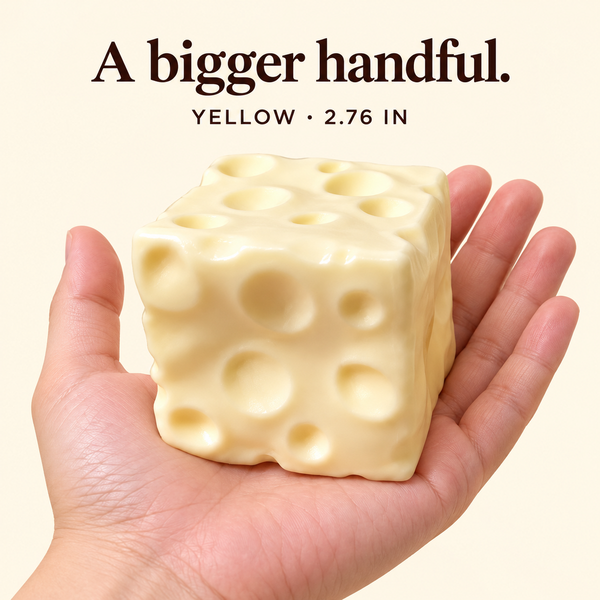 🧀 Moldable Cheese Cube Squishy – No-Rebound Fidget Toy