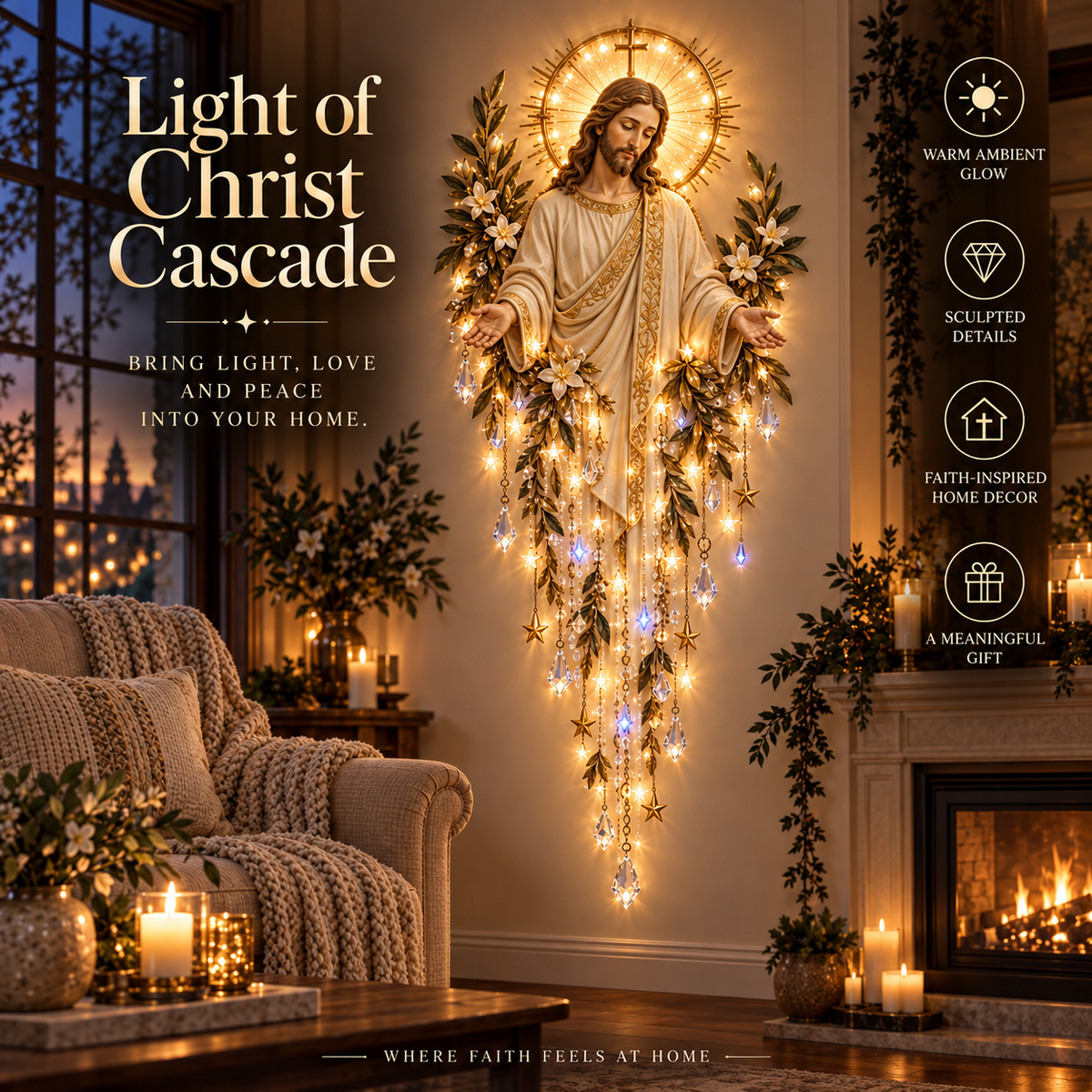✝️Sacred Glow – Jesus, Angel & Nativity Lighted Wall Décor