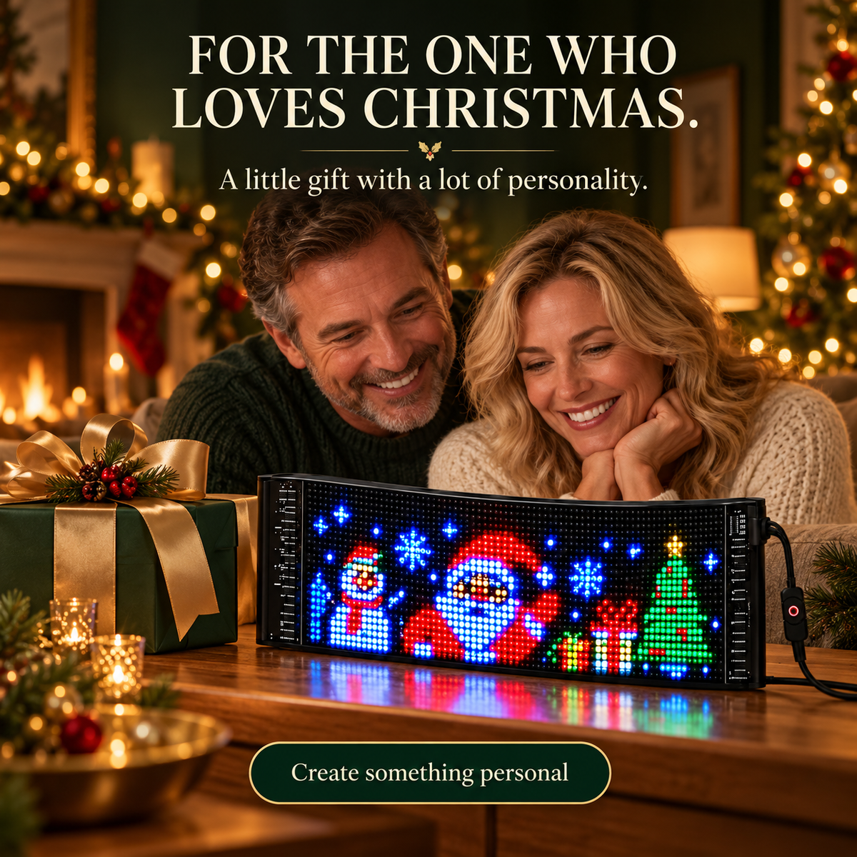 Christmas LED pixel display as a personal festive gift