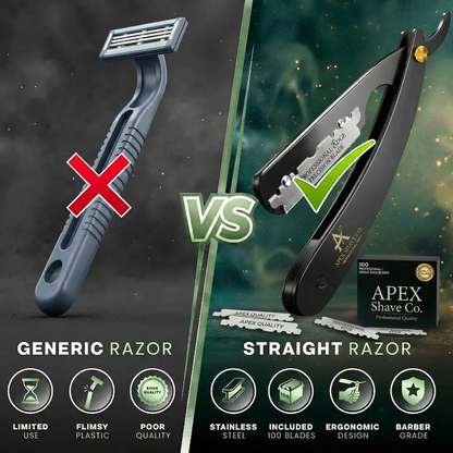🔥Spring Sales 55% OFF - - Professional Straight Razor for Men - Barber Edge Kit (100 Blades Included)