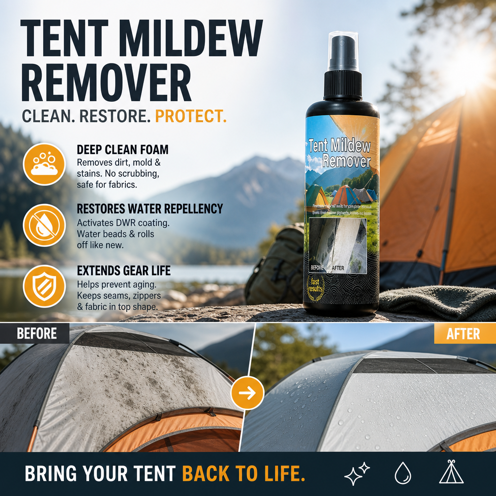 ⛺ Tent Mildew Stain Remover Spray for Outdoor Fabric 🧽