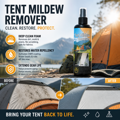 ⛺ Tent Mildew Stain Remover Spray for Outdoor Fabric 🧽