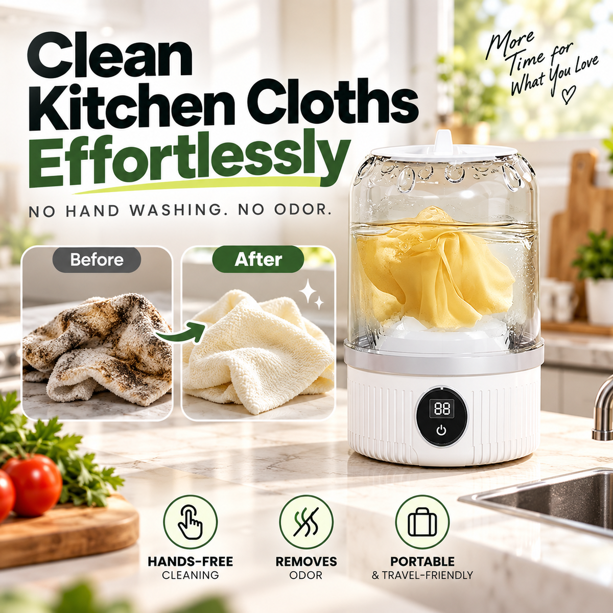 🧺 Mini Portable Cordless Washing Machine - Rechargeable Underwear & Sock Washer ⚡