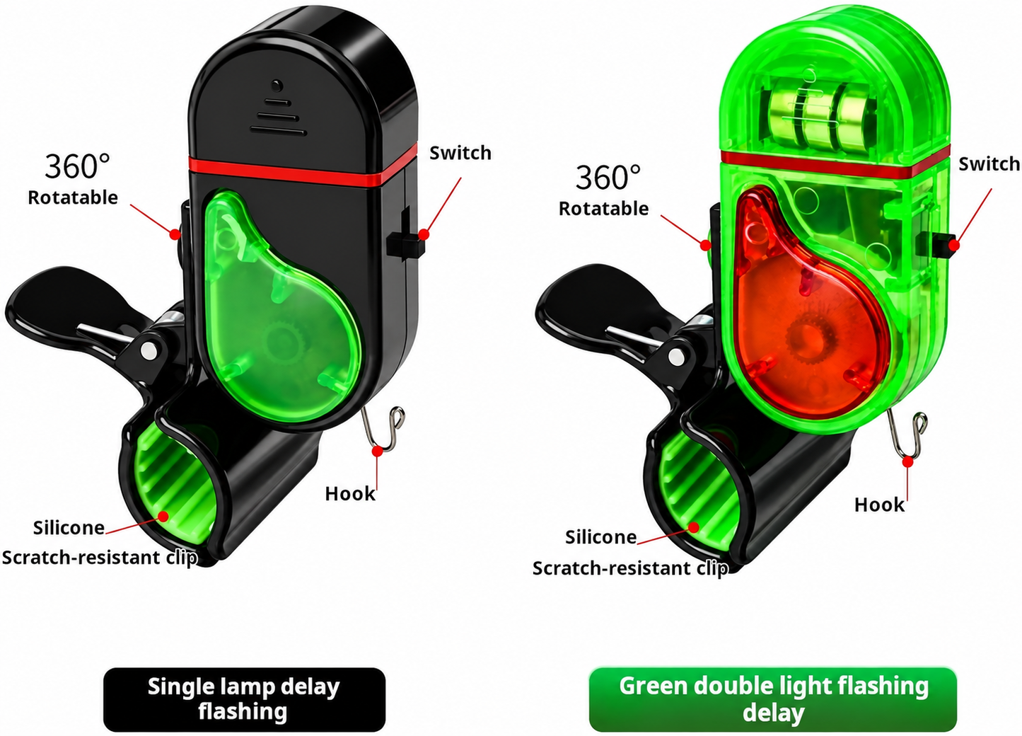 New Fishing Bite Alarm, Sensitive Electronic Fishing Alarms Indicator, Sound Bite Alert Bell with LED Lights