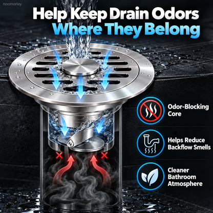 🚿 Stainless Steel Floor Drain with Odor-Blocking Core & Fast Drainage