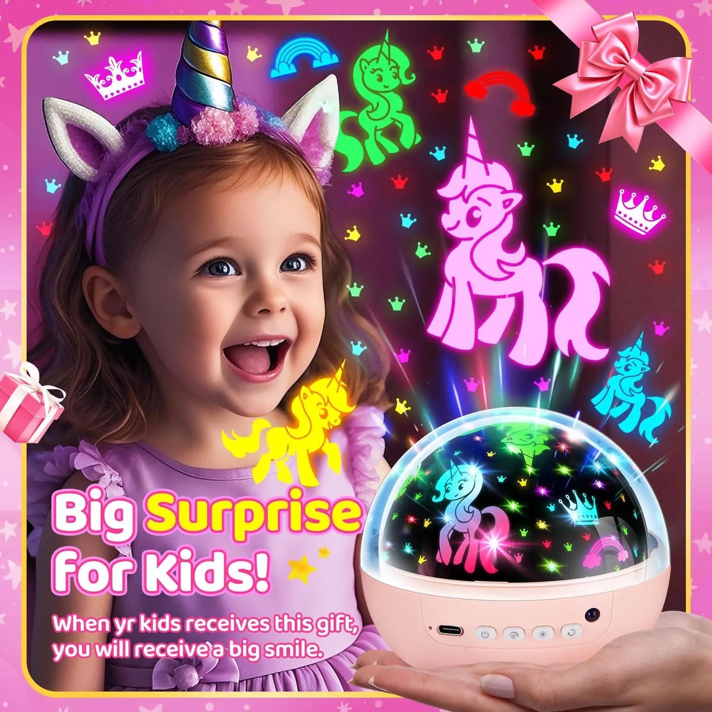 5-in-1 Kids Star Projector Night Light – 93 Lighting Effects with Remote & 360° Rotation