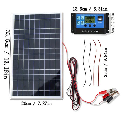 1 Set 12V Portable Flexible Solar Panels Kit with 100A High-Efficiency Controller