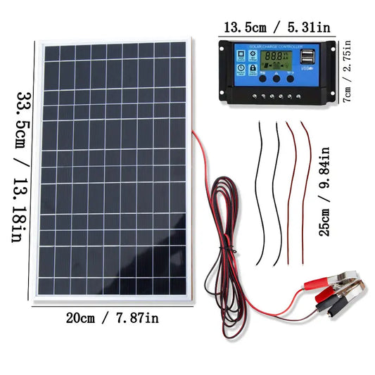 1 Set 12V Portable Flexible Solar Panels Kit with 100A High-Efficiency Controller