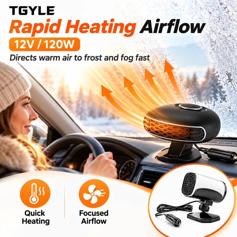🔥HOT SALE🔥Portable Car Heater Defroster with 360-Degree Rotating Base