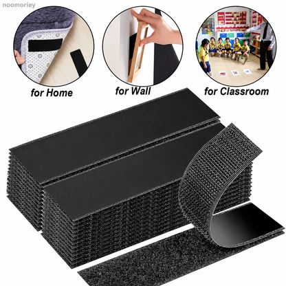 🔗 Heavy-Duty Self-Adhesive Hook & Loop Strips – Reusable, Water-Resistant & Cut-to-Fit