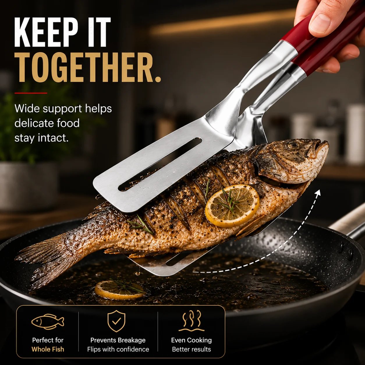 BUY 1 GET 1 FREE🍳 2-in-1 Stainless Steel Spatula Tongs – Grip, Flip & Serve