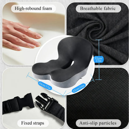 🪑 Limited-Time Sale Non-Slip Memory Foam Seat Cushion – Deep Comfort with Removable Washable Cover