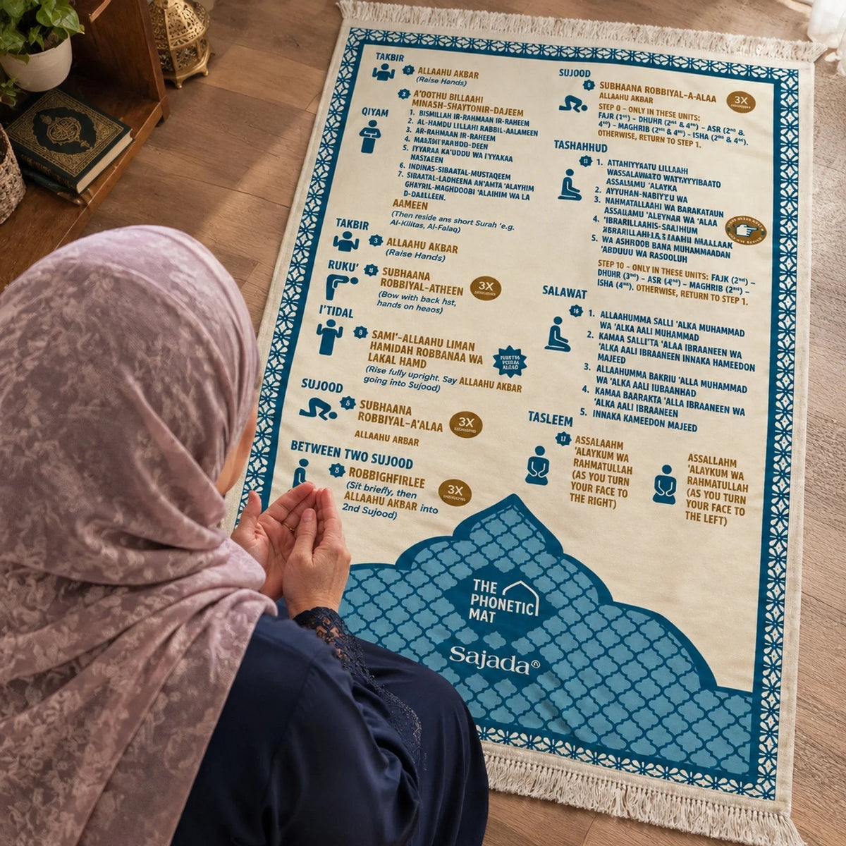 ⏰Step-by-Step Phonetic Padded Prayer Mat