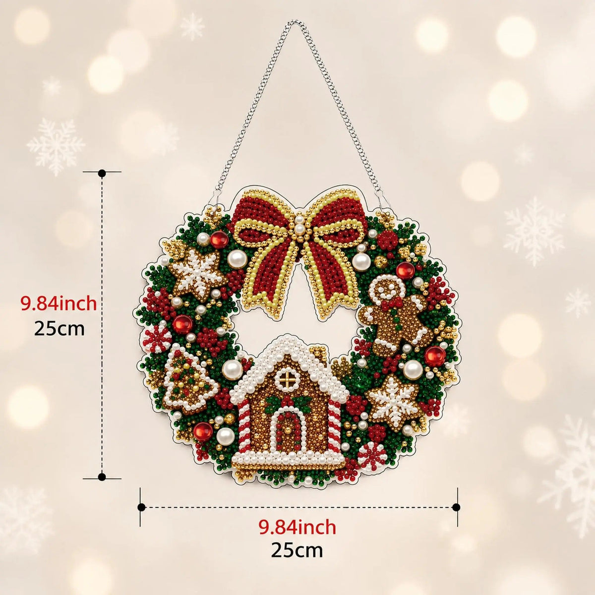 Christmas LED Diamond Painting Wreath Kit