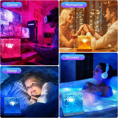 Rechargeable Wave Projector – 16 Color Shower Light, Remote Controlled & Waterproof