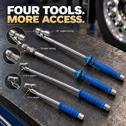 🚛 Assorted Tire Inflation Extension Rod Set, Roadside & Garage Dual Wheel Repair Helper