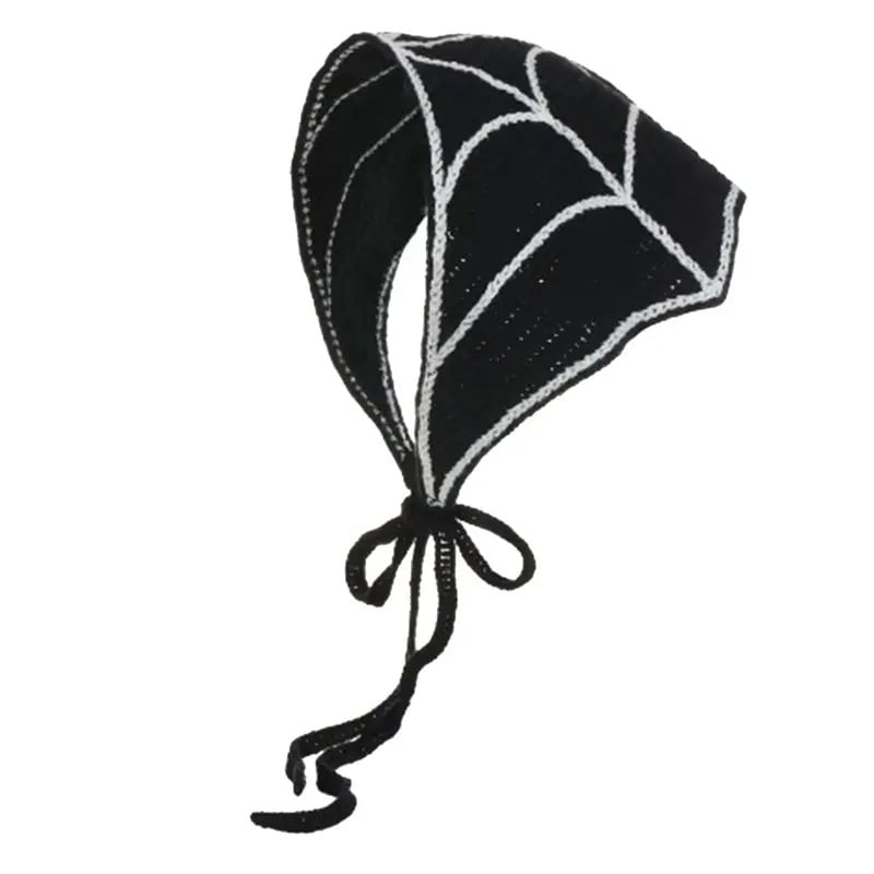 🕷️ Halloween Spider Web Knit Headscarf 🕷️