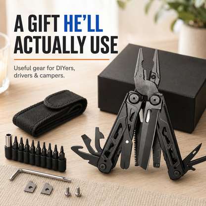 28-in-1 Stainless Steel Multi-Tool Pliers – Foldable Pocket Tool for Camping, Hiking, Fishing & Everyday Repairs