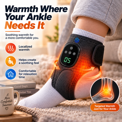 🔥 Smart Heated Ankle Support Wrap – Adjustable Digital Comfort Brace